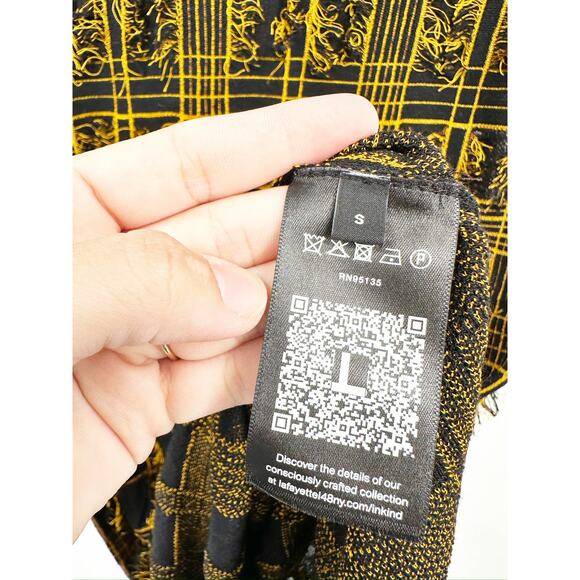 Lafayette 148 New York Fringed Plaid Mock Neck Sweater Dress Small - Picture 5 of 9